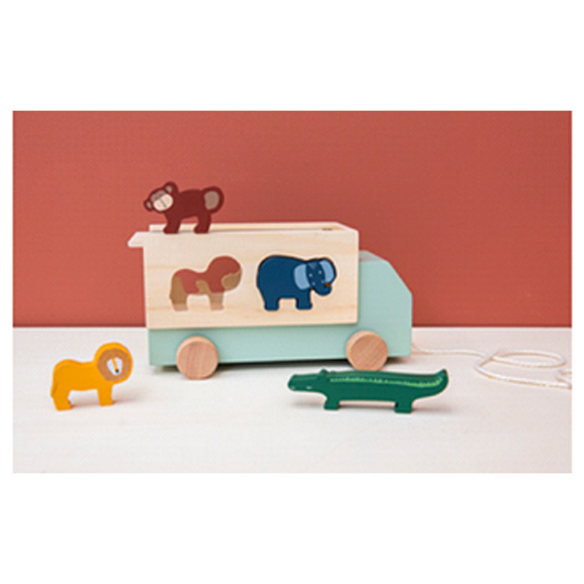 Camion animaux en bois - 1er âge  