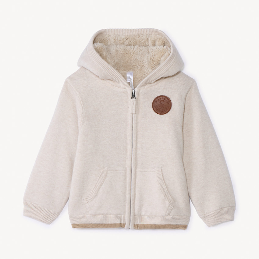 Gilet tricot met sherpa voering voor babyjongen 