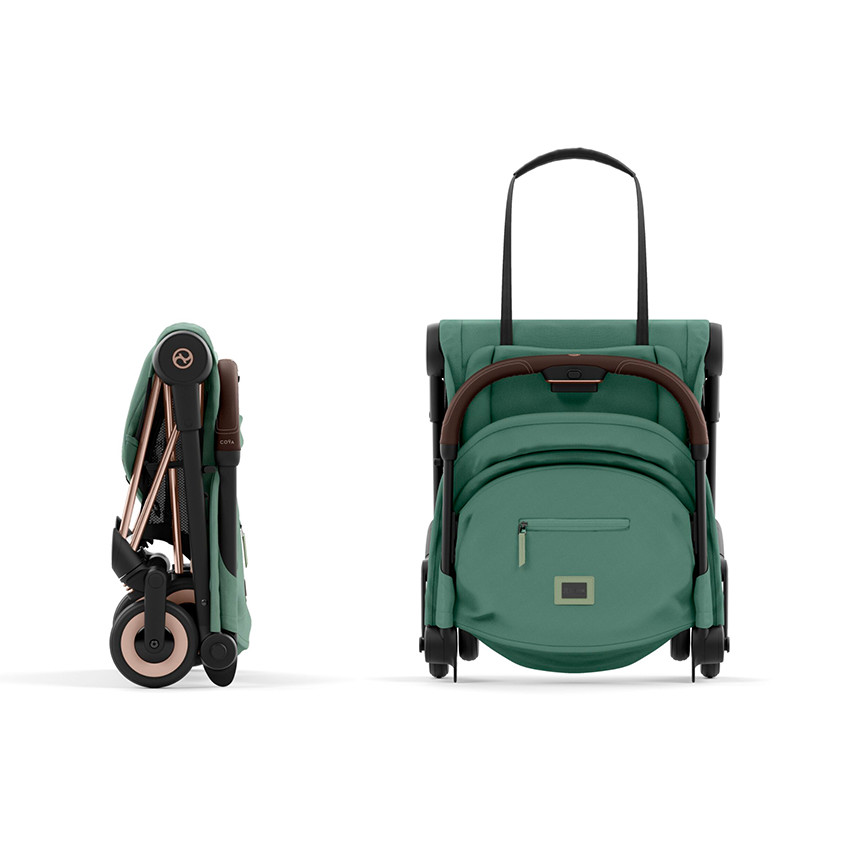 Wandelwagen buggy ultra compact Rosegold/Leaf Green 