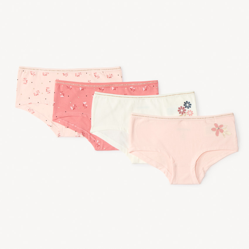 Lot de 4 shortys fantaisies pour fille  