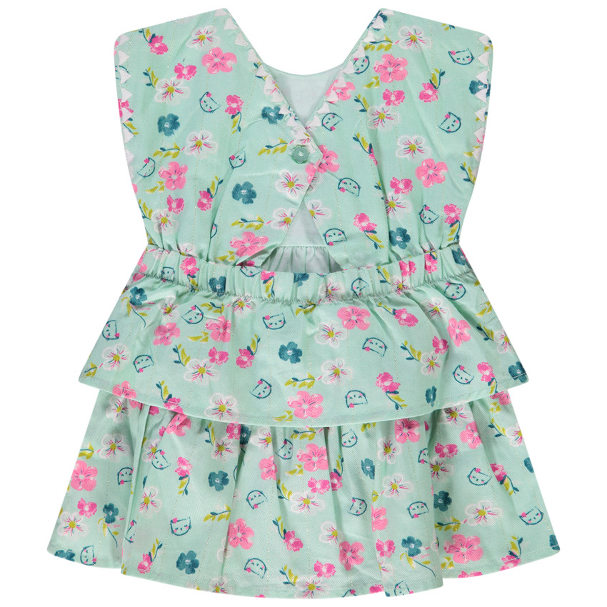 Robe en voile de coton imprimé fleuri pour bébé fille 