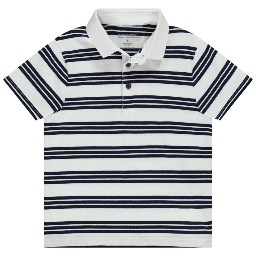 Polo manches courtes à rayures pour garçon 