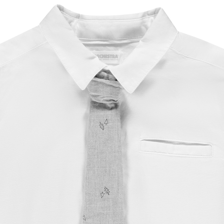 Wit hemd met lange mouwen en das voor jongens 