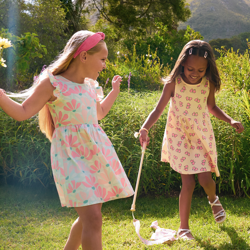 Zonder mouwen jurk met fantasieprint voor meisjes 