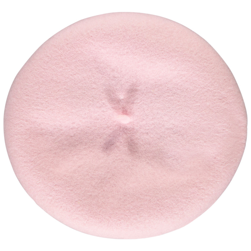 Chapeau béret uni rose pâle en feutrine pour fille 