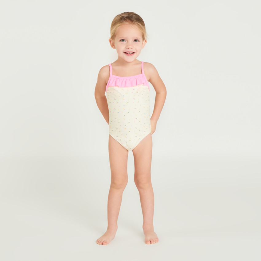 Maillot de bain 1 pièce imprimé cœur pour bébé fille  