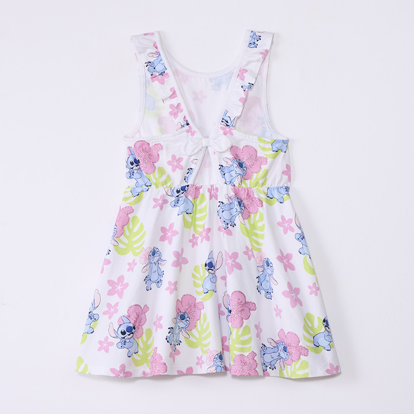 Mouwloze jurk met Stitch Disney print en zwemrug voor meisjes 
