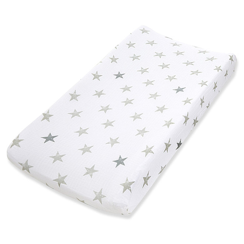 Housse de matelas à langer en mousseline naturelle 84 x 42 cm - Dusty 