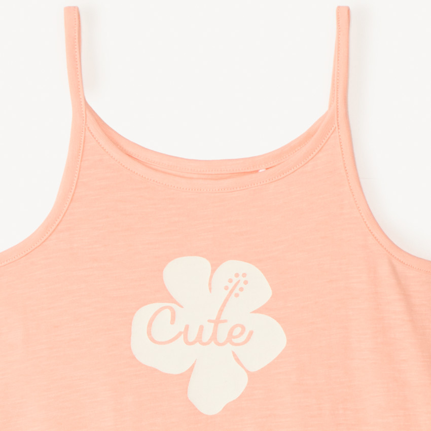 Effen jersey top met bloemenprint meisjes 