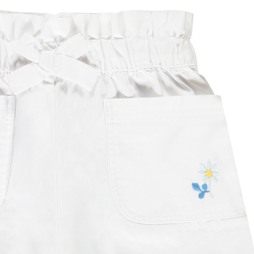 Short à poches en popeline unie pour bébé fille 