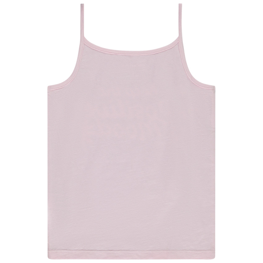 Mouwloos top in jersey slub met fantasieprint voor meisjes 