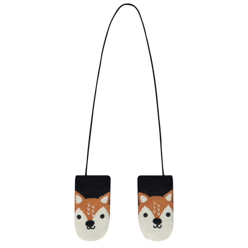 Moufles en tricot renards doublées sherpa pour bébé garçon 