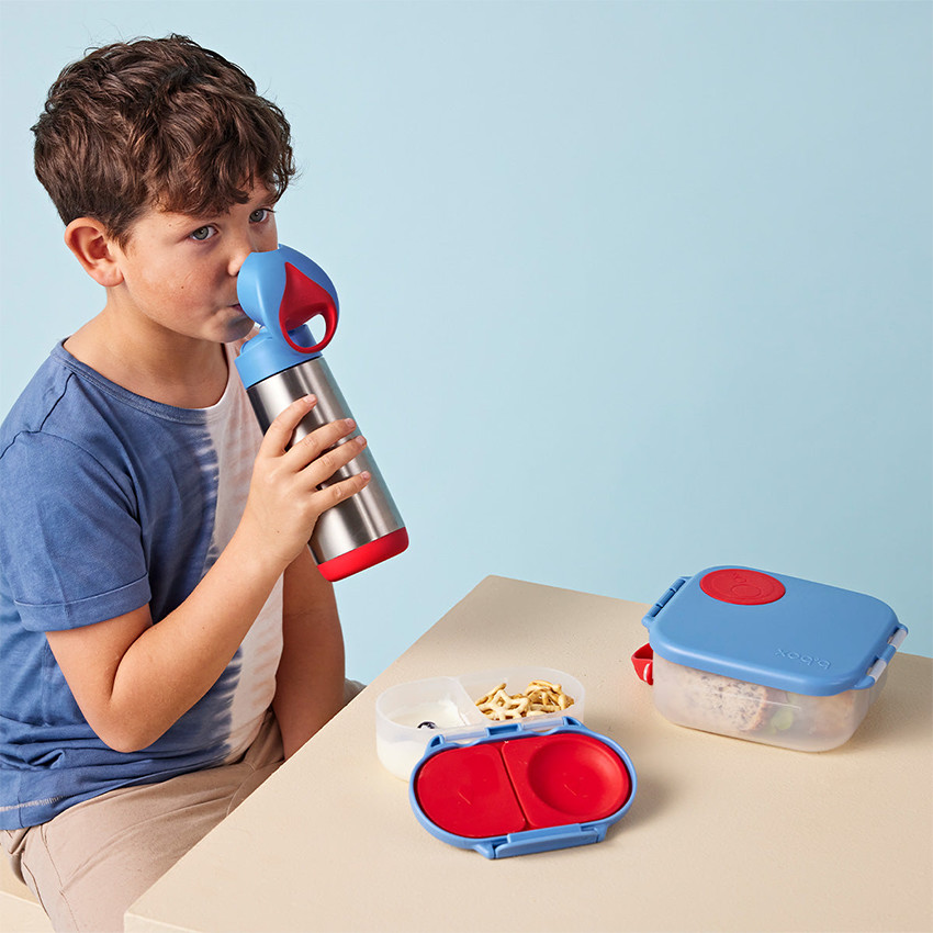 Gourde isotherme avec paille 500ml Bleu 