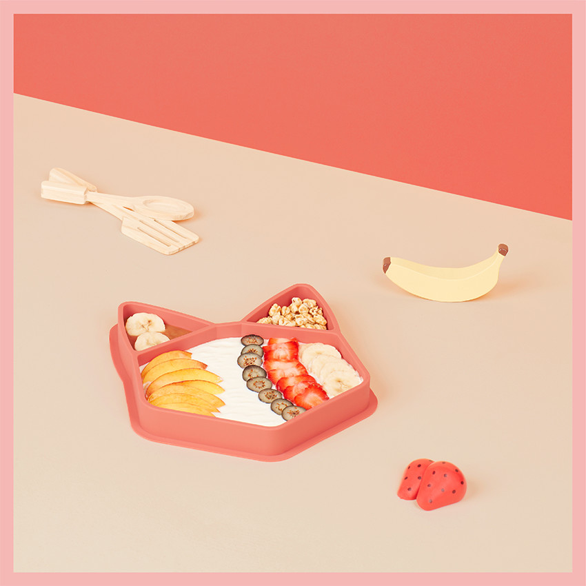 Assiette compartimentée en silicone ISY PLATE - Renard 