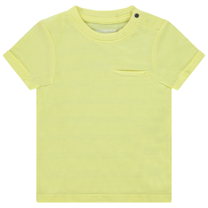 T-shirt met korte mouwen effen textuur voor baby jongen 
