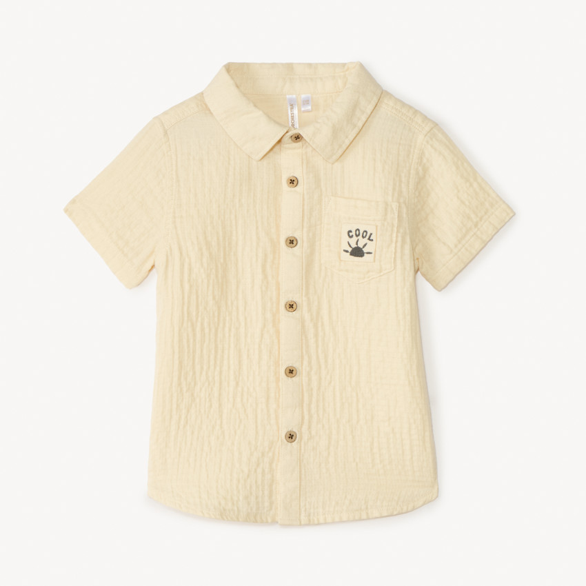 Korte mouw blouse van gaas voor babyjongen 