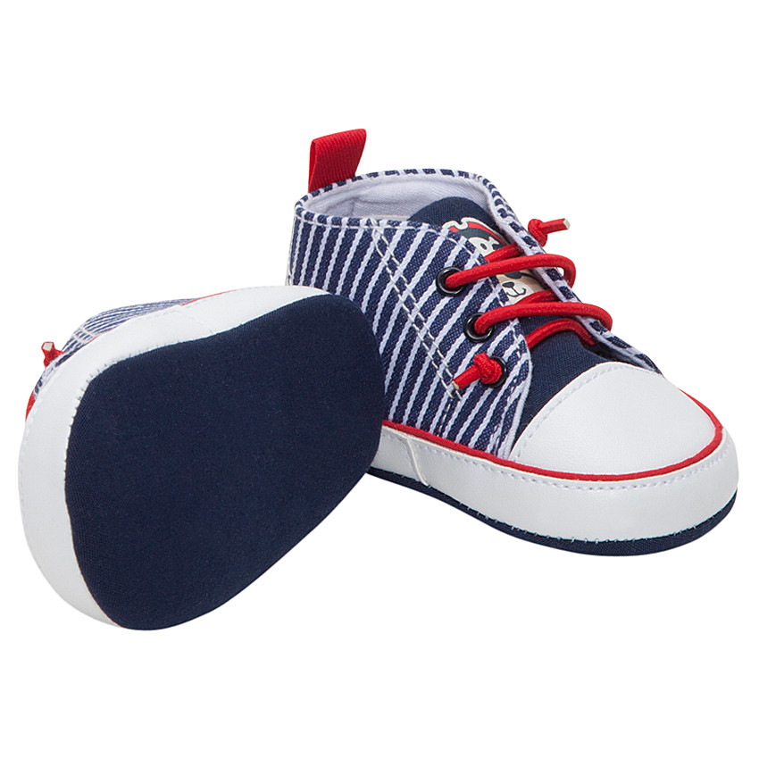 Baskets montantes en toile avec print bateau 