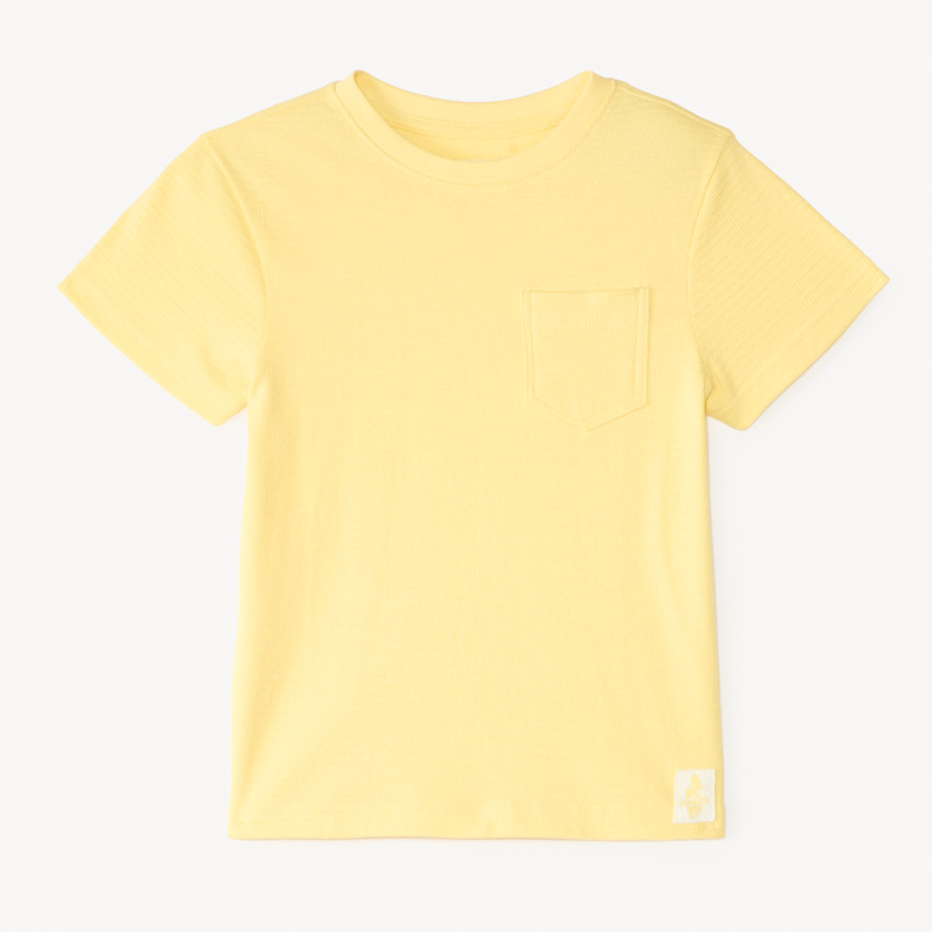 T-shirt manches courtes uni en maille fantaisie garçon 