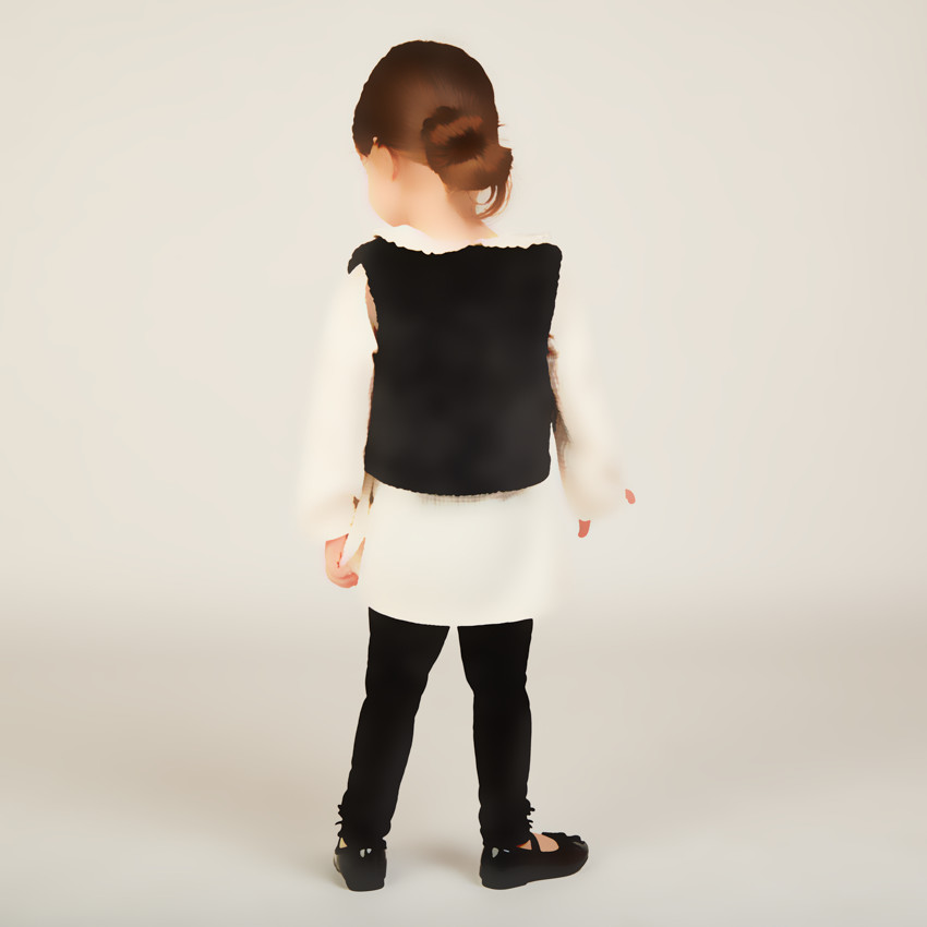 Drie-delige set met tetra tuniek voor babymeisje 
