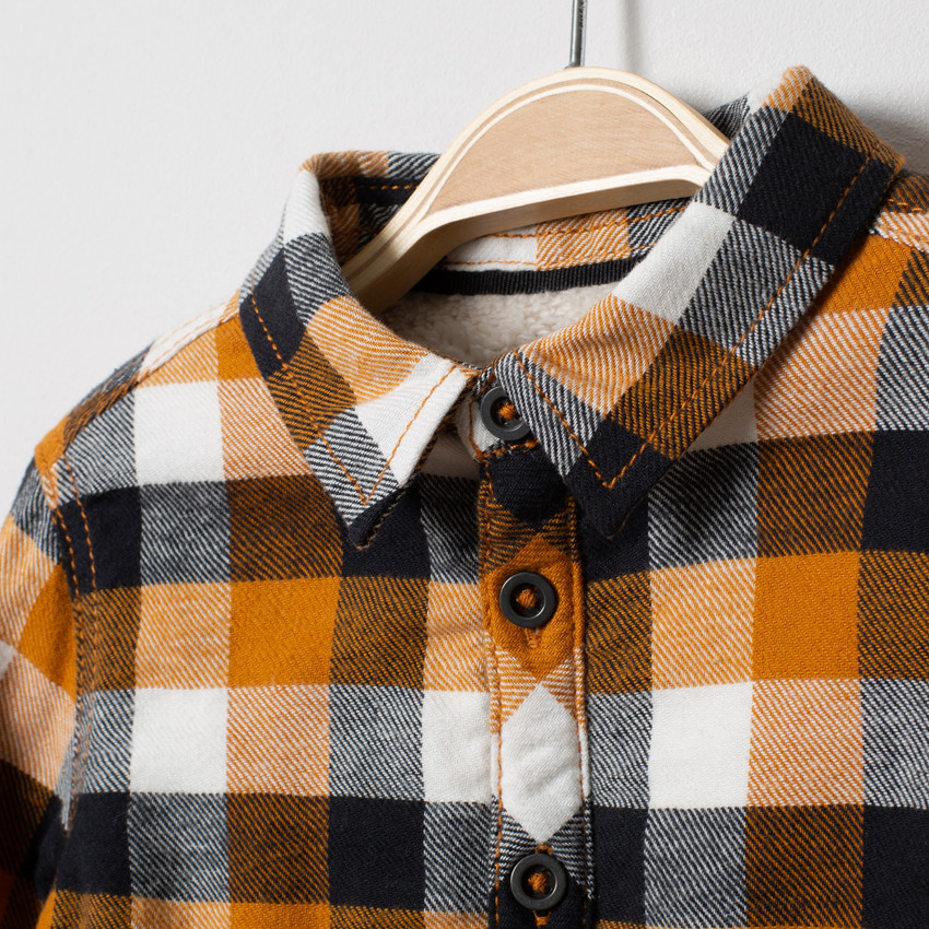 Surchemise à carreaux en flanelle en sherpa 
