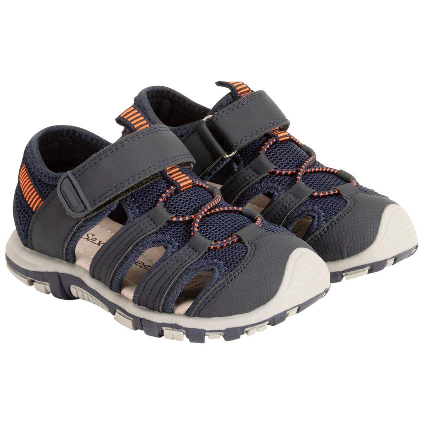 Sandalen met velcro en bicolore elastieken voor jongens 