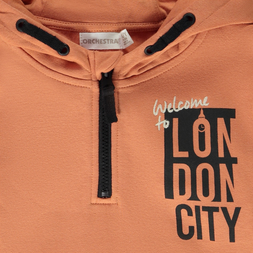 Sweat à capuche avec zip pour garçon 