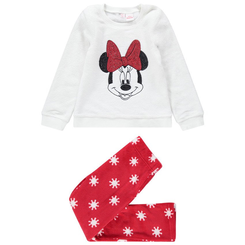Pyjama en sherpa bicolore avec Minnie Disney en sequins 