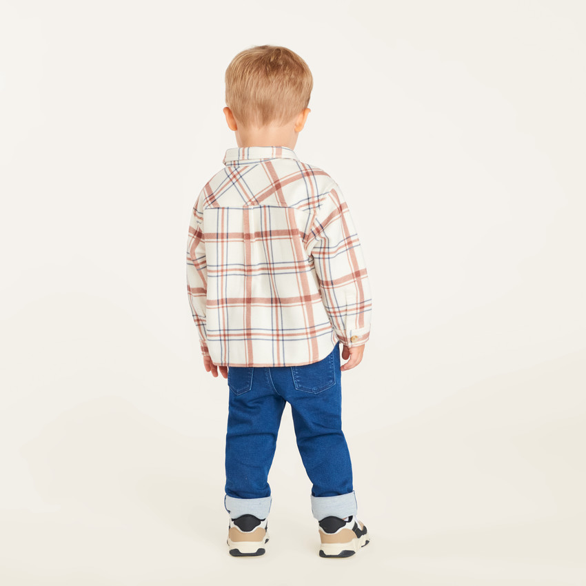 Hemden voor babyjongens in flanel met een plaidpatroon 