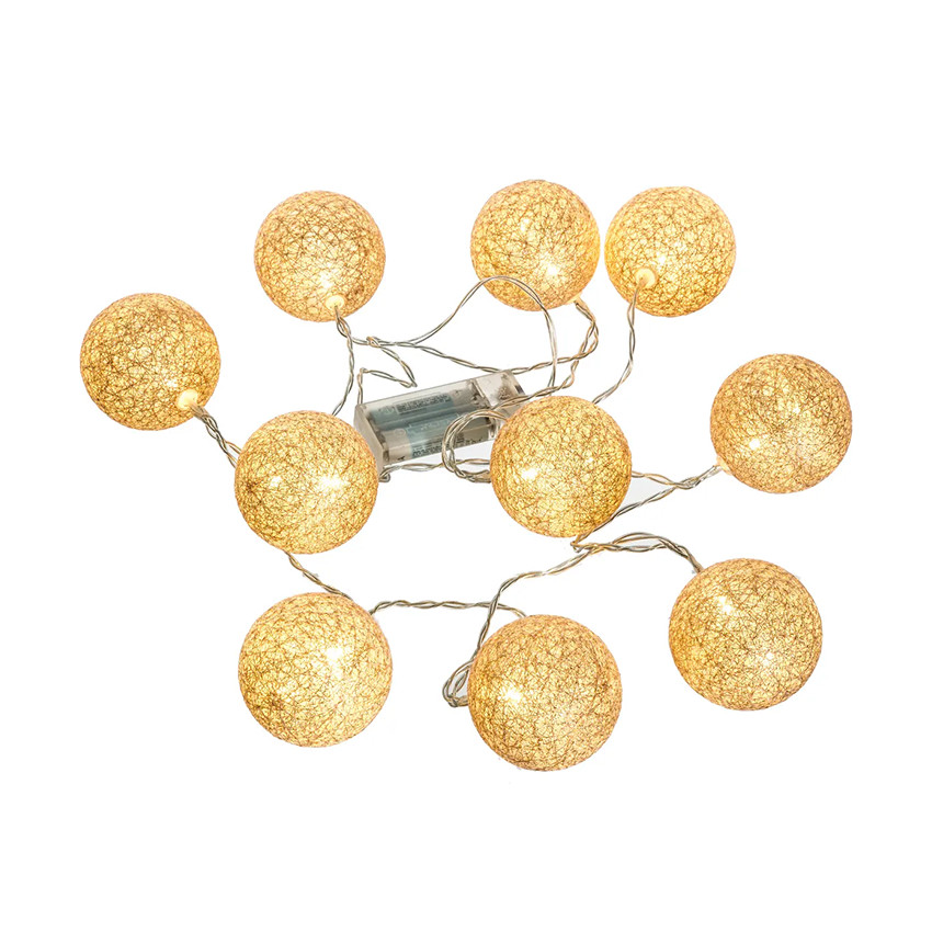 Guirlande lumineuse LED 10 boules Glitter rose gold 