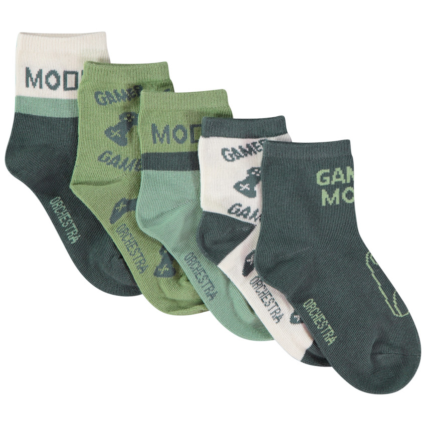 Lot de 5 paires de chaussettes imprimé gamer pour garçon 