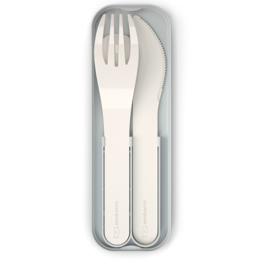 Set de 3 couverts en plastique PLA natural 