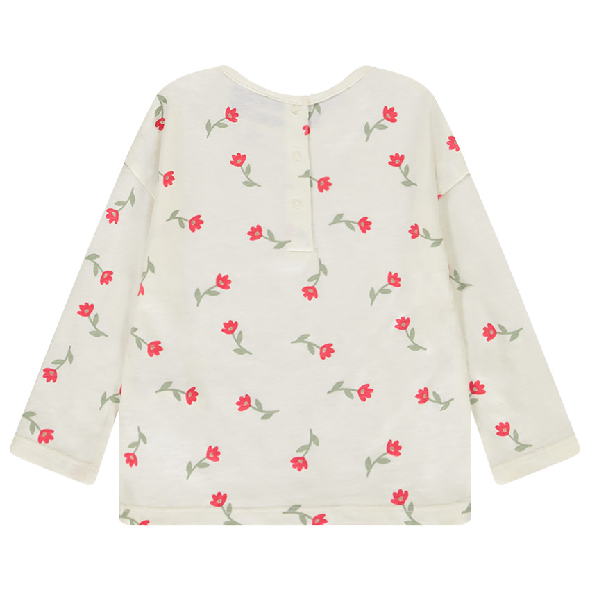 Lange mouwen oversize T-shirt met bloemenprint voor meisjes 