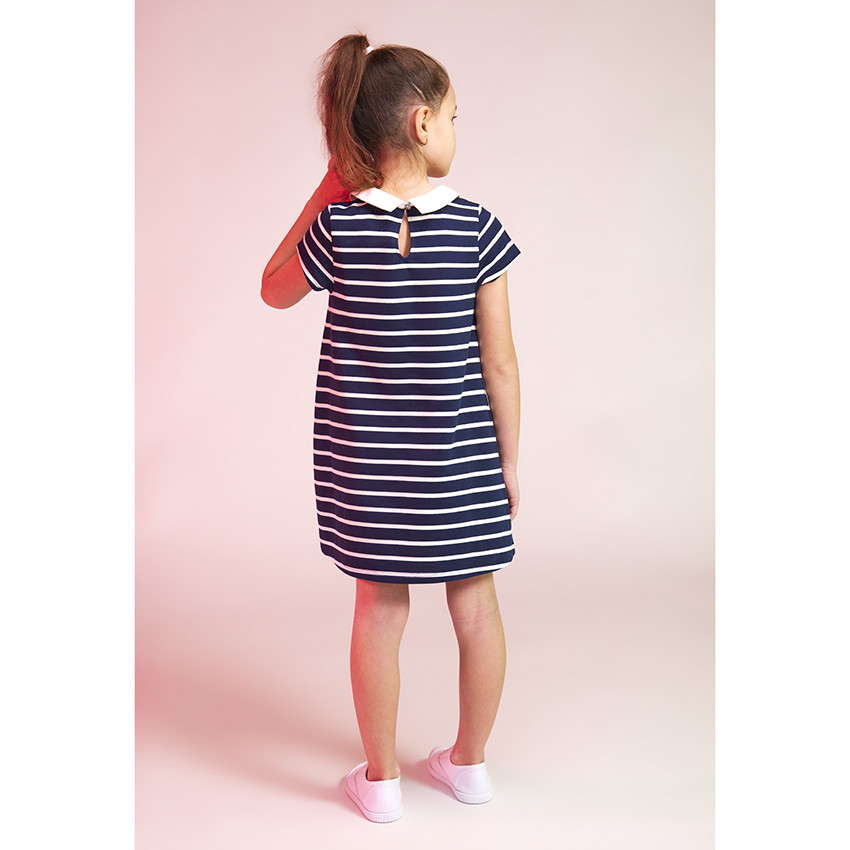 Robe molletonnée à rayures avec sequins magiques pour fille 