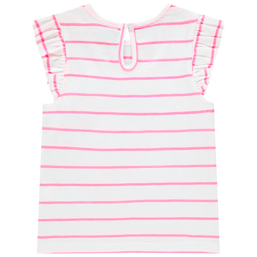T-shirt manches courtes rayé à motif fantaisie ludique 