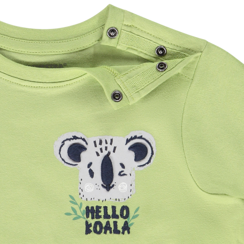 T-shirt met korte mouwen, print en borduursels van een koala voor babyjongen 