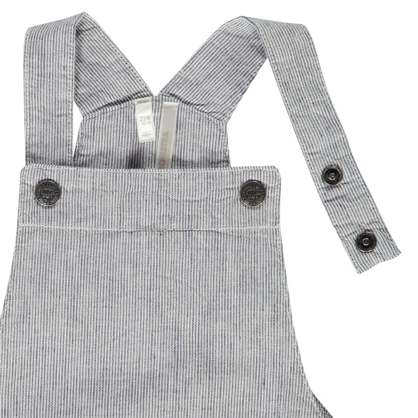 Salopette courte rayée à poches pour bébé garçon 