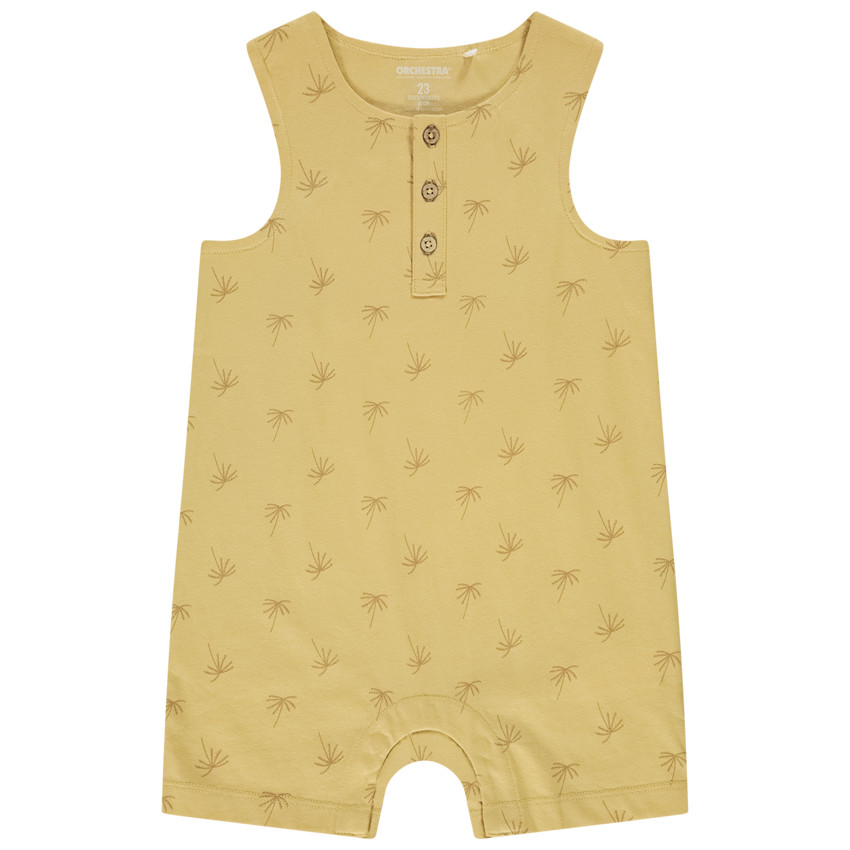 Korte jumpsuit mouwloos met palmen voor baby jongen 