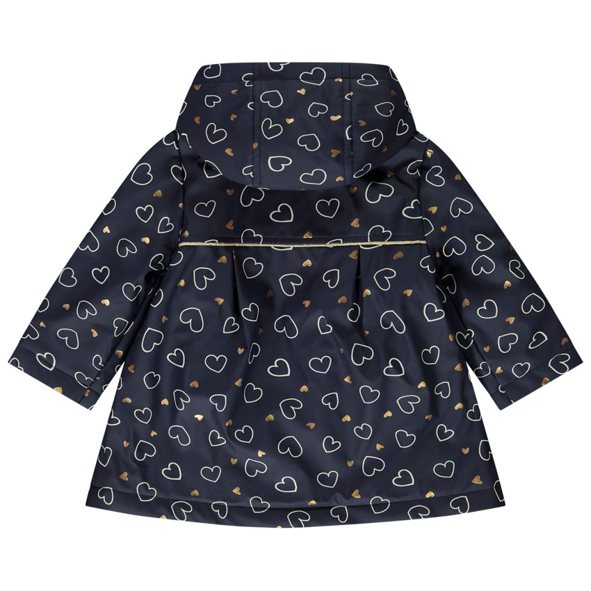 Parka gomme imprimé cœurs et doublée pour bébé fille 