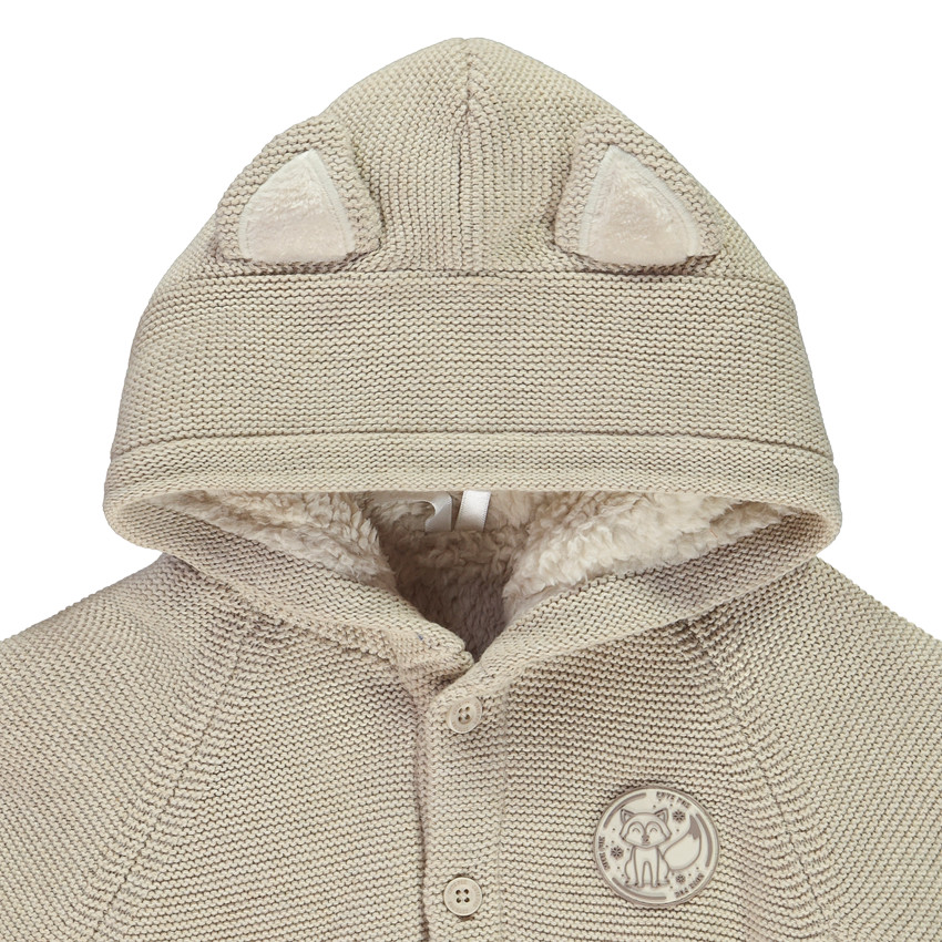 Gilet en tricot avec capuche ludique et doublure pour bébé garçon 