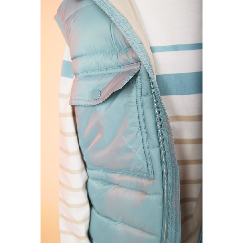 Doudoune sans manches à capuche doublée pour garçon 