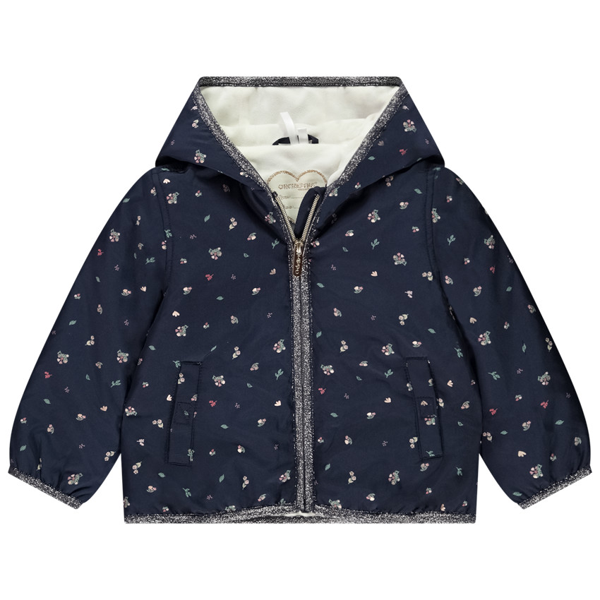Coupe-vent imprimé fleuri doublé sherpa pour bébé fille 