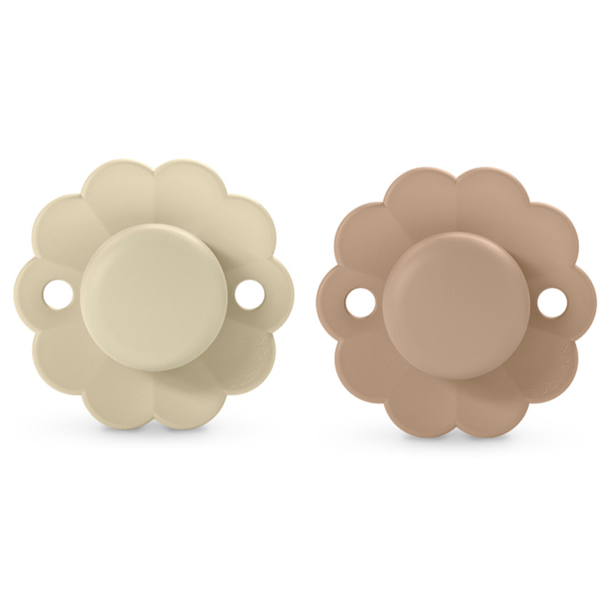 Sucette Wonder silicone Whitecape Grey/Cork 0/6M 2pcs 