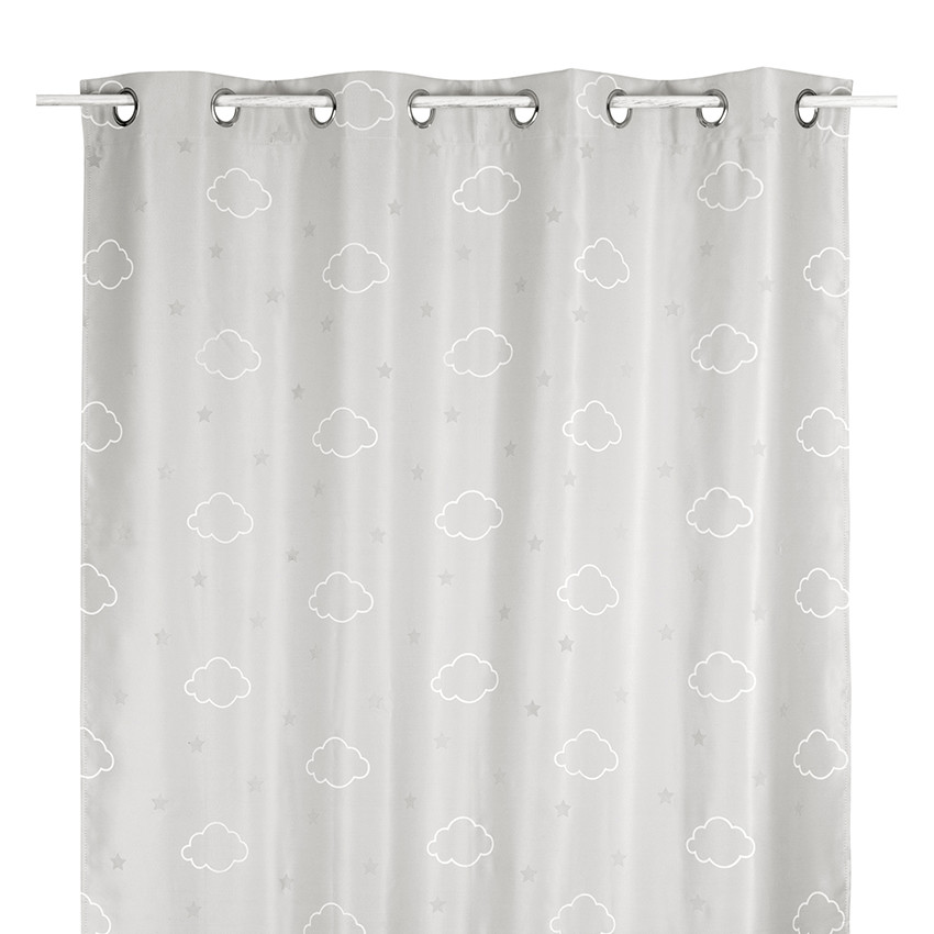 Rideau occultant phosphorescent 140 x 250 cm - Gris  