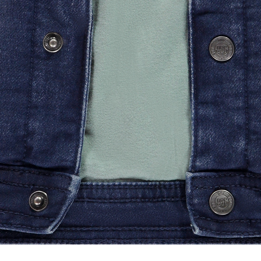 Jas van denim met afneembare fleece kap voor baby jongen 