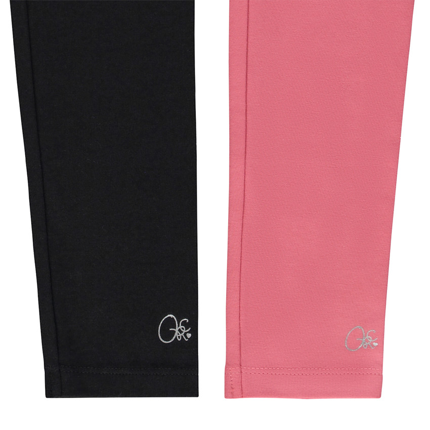 Lot de 2 leggings unis avec foil print fille 