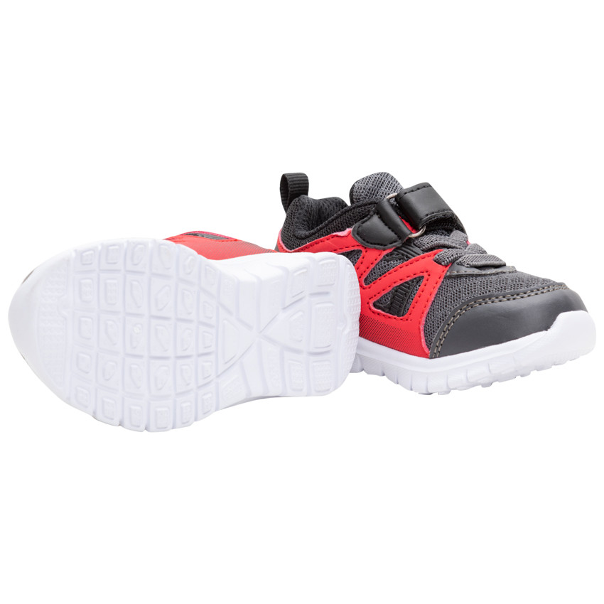 Sneakers van mesh in twee kleuren met veters en klittenbandsluiting 