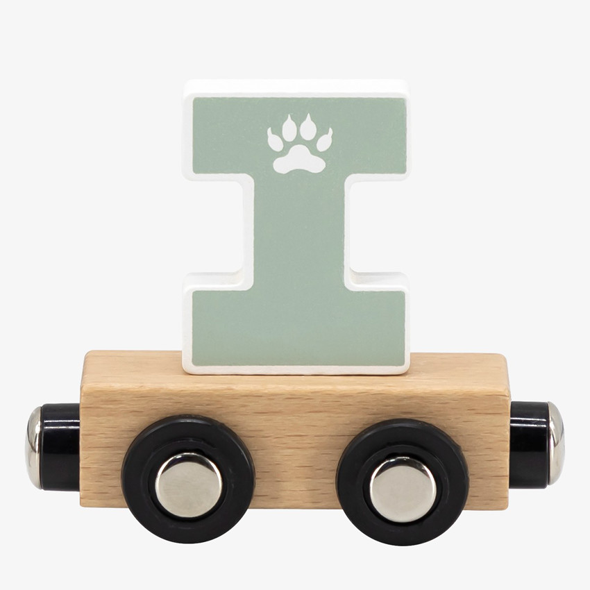 Lettre "I" en bois pour train coloré 