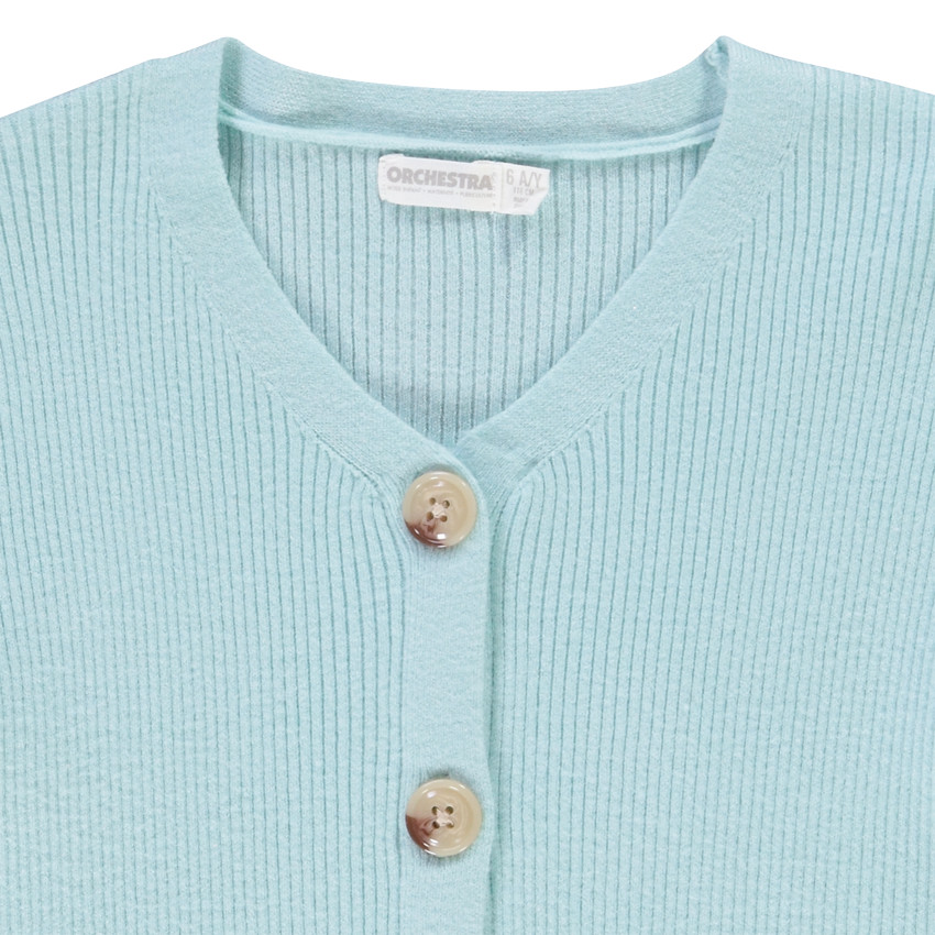 Gilet cardigan en tricot côtelé pour fille 