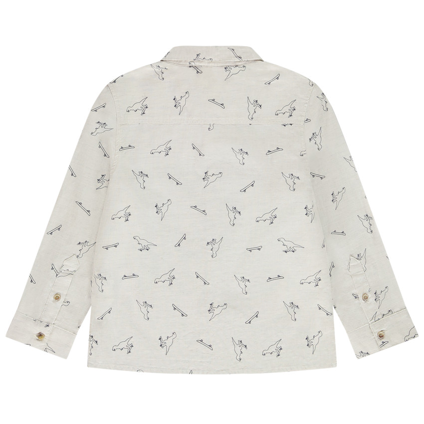 Chemise lange mouwen print dinos voor jongen 