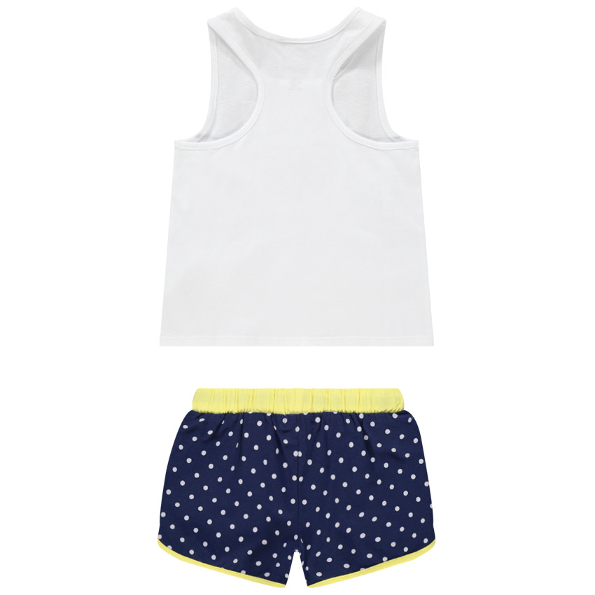 Ensemble à fleurs en sequins et short à pois 